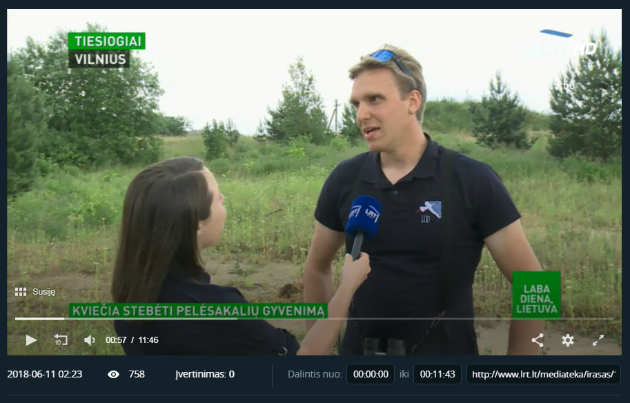 Lithuanian Ornithological Society was invited to National TV show “Laba diena Lietuva”